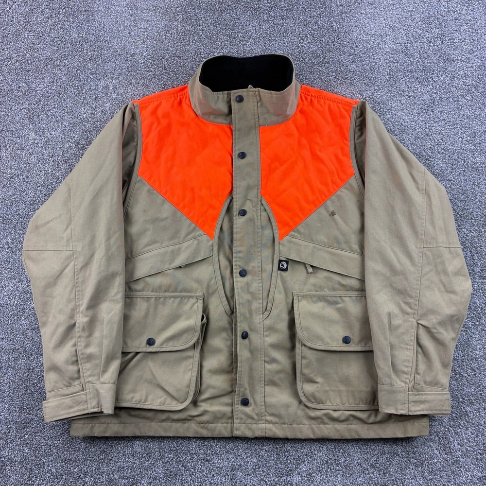 Guide Series Hunting Field Jacket Mens XL Tan Orange Canvas Utility Coat